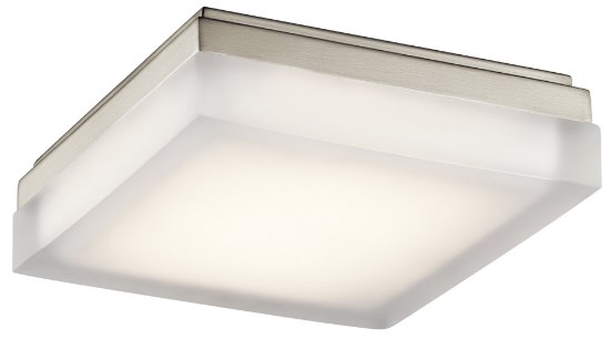 Picture of 1507lm Arston Press Glass - Painted White Inside Brushed Nickel Integrated LED 9" Square Flush