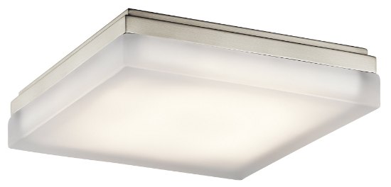 Foto para 2718lm Arston Press Glass - Painted White Inside Brushed Nickel Integrated LED 12" Square Flush