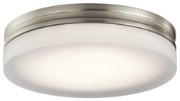 Foto para 1270lm Rylee Press Glass - Painted White Inside Brushed Nickel Integrated LED 11" Round Flush