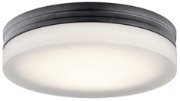 Foto para 1270lm Rylee Press Glass - Painted White Inside Bronze Integrated LED 11" Round Flush