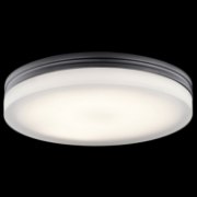 Foto para 2477lm Rylee Press Glass - Painted White Inside Bronze Integrated LED 14" Round Flush