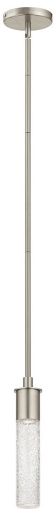 Foto para Clear Ice Glass Brushed Nickel Integrated LED 1-Light Mini Pendant