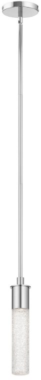 Foto para Clear Ice Glass Chrome Integrated LED 1-Light Mini Pendant