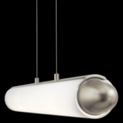 Foto para Bent Glass Brushed Nickel Integrated LED Linear Pendant