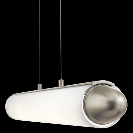 Foto para Bent Glass Brushed Nickel Integrated LED Linear Pendant