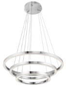 Foto para Etched Acrylic Chrome Integrated LED 3-Ring Pendant