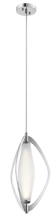 Foto para White Jade Frosted Chrome Integrated LED 1-Light Pendant