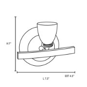 Picture of 120w (2 x 60) Sydney G9 G9 Halogen Dry Location Oil Rubbed Bronze Opal Wall Vanity Fixture (OA HT 7.5)