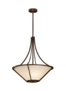 Picture of 100w Nolan 21" Heritage Bronze Cream Etched A-19 3-Light Uplight Chandelier