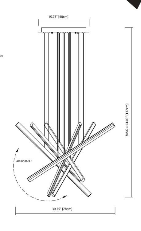 Foto para 1164lm Railways Clear Crystal Lens Chrome & Satin Aluminum Integrated LED 6 (light) pendant