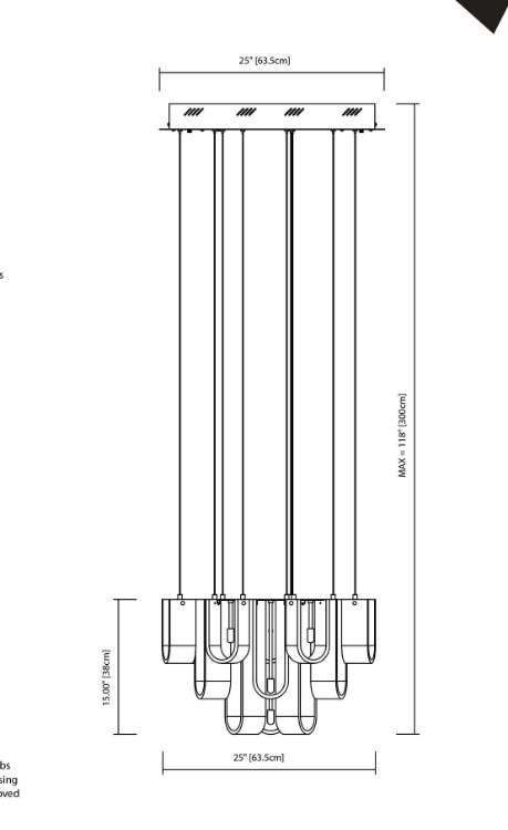 Foto para 20w Zanne Hand Formed Clear Glass With Flame Chipped Inside Chrome G4 15 light Pendant
