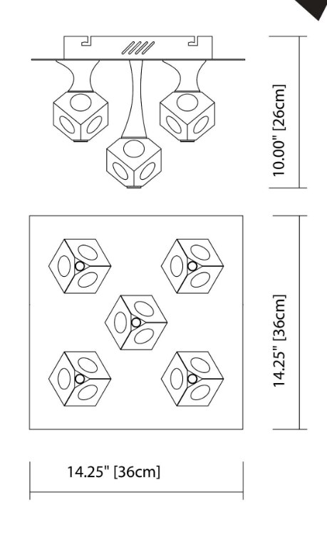 Foto para 20w Rockne Clear K9 Crystal Chrome G4 5 light flush