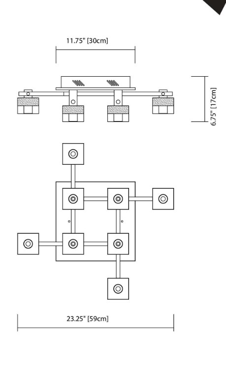 Foto para 20w Considine Clear And Frosted Glass Chrome G4 8 light flush mount