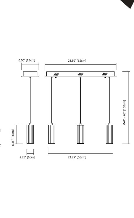 Foto para 949lm Neruda Clear Crystal W/ Crystal Gems Chrome Integrated LED warm white LED 3 light linear pendant