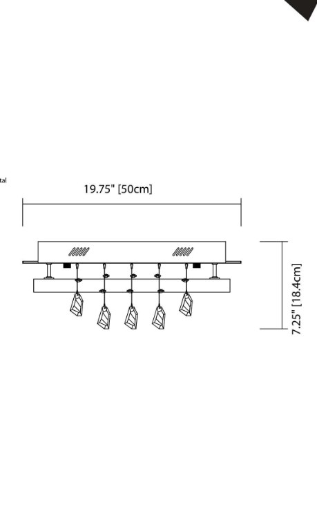 Foto para 1419lm Crushed Ice Clear Glass With Crystals Gems + Hanging Crystal Accents Chrome Integrated LED warm white LED 1 (light) square flush mount
