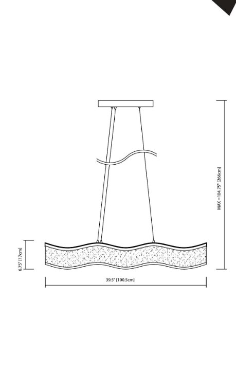 Foto para 1502lm Ramay Etched And Clear Acrylic Chrome Integrated LED 40 inch + 3 Recessed Island Pendant