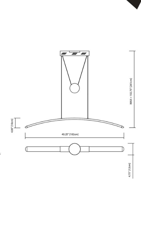 Foto para 741lm Sava Acrylic Black & Chrome Integrated LED 40 inch Island Pendant