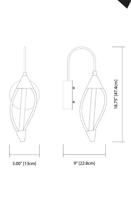 Foto para 264lm Meridian Etched Acrylic Chrome Integrated LED Sconce
