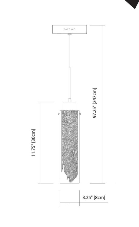Foto para 298lm Krysalis Clear W/ White Metal Filigree Chrome Integrated LED mini pendant