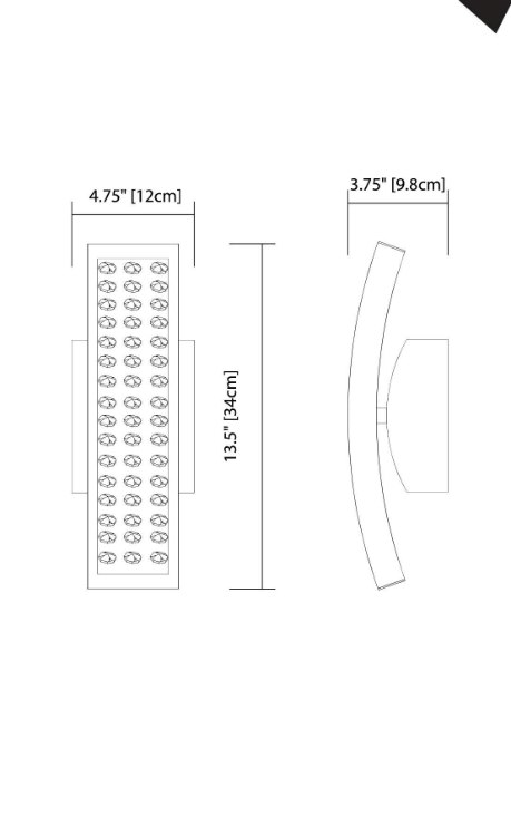 Foto para 438lm Crushed Ice Clear Glass With Crystals Gems Chrome Integrated LED 1-Light Sconce
