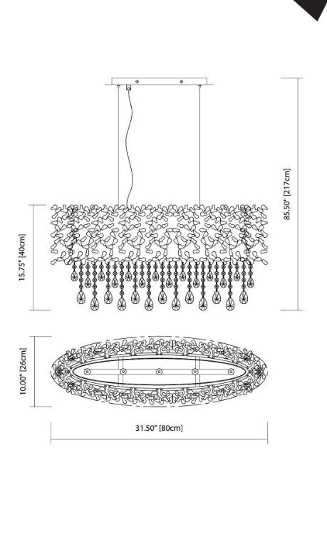 Foto para 40w Alexa Chrome G9 Small Linear Pendant
