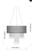 Picture of 40w Elauna Brushed Nickel G9 Large Drum Pendant