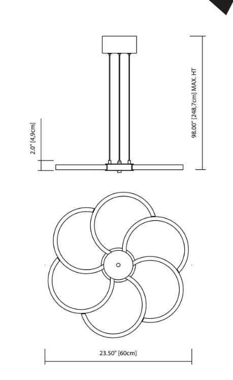 Foto para 959lm Kurli Etched Acrylic Chrome Integrated LED Pendant