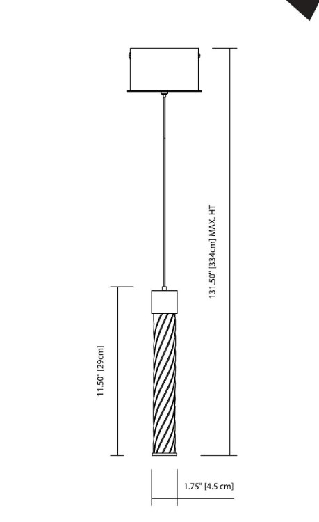Foto para 326lm Intezo Clear Barber Pole Glass Chrome Integrated LED Mini Pendant