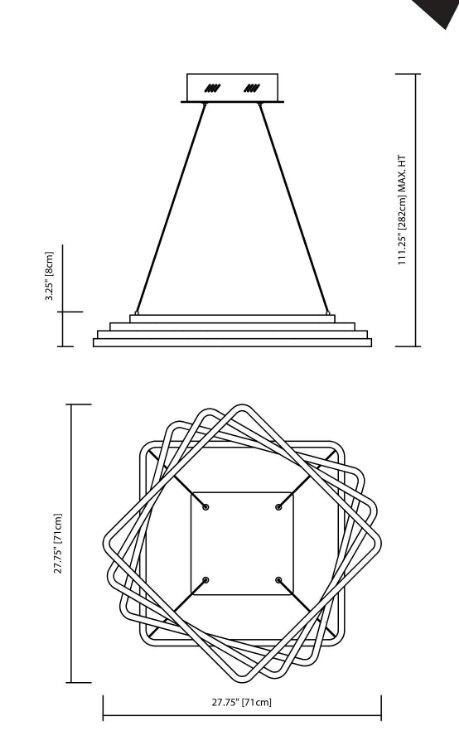 Foto para 1418lm Kyrzo Etched Acrylic Satin Aluminum Integrated LED Pendant