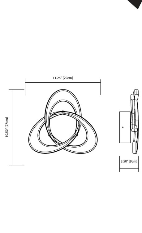 Foto para 695lm Destiny Etched Acrylic Chrome Integrated LED Wall Sconce