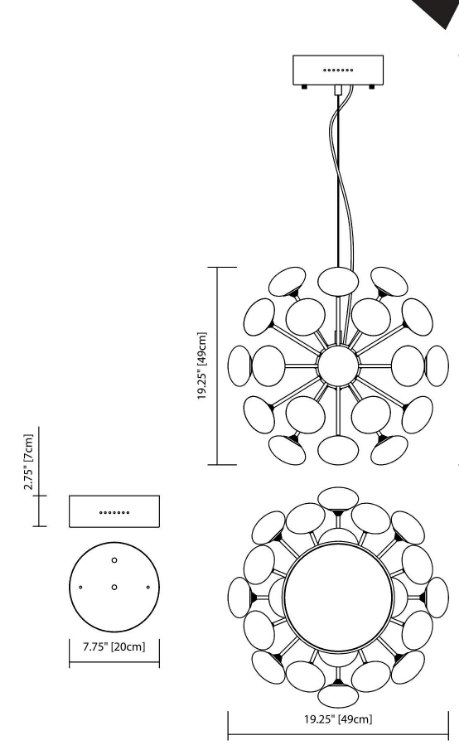 Foto para 1852lm Kotton Acid White Chrome Integrated LED Pendant