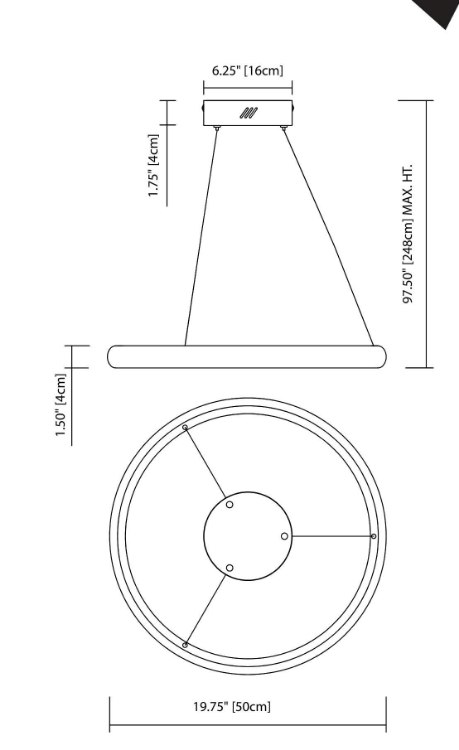 Foto para 1282lm Dosh Etched Acrylic Brushed Nickel Integrated LED Ring Pendant