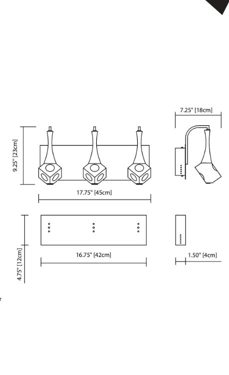 Foto para 946lm Rockne Clear K9 Crystal Chrome Integrated LED 3 light vanity