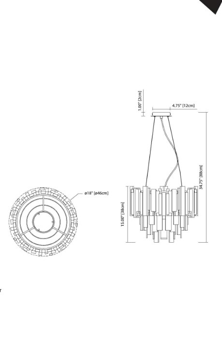 Foto para Metal Shade W/ Clear Noodle Glass Drops Polished Nickel Integrated LED Pendant
