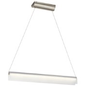 Foto para 40w 3159lm Rainfall Bent Glass Brushed Nickel Integrated LED Linear Pendant
