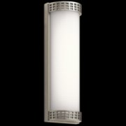 Foto para 25w 928lm Column Bent Glass With Inside Stripe Pattern Brushed Nickel Integrated LED Vanity