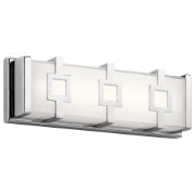 Picture of 20w 545lm Velitri Clear Etched Mitered Glass Chrome Integrated LED Vanity