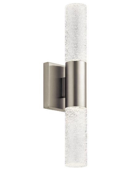 Foto para 14w 663lm Glacial Glow Ice Glass Brushed Nickel Integrated LED Sconce