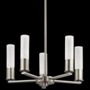 Foto para 35w 1858lm Glacial Glow Ice Glass Brushed Nickel Integrated LED 4 Light Pendant