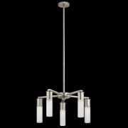 Foto para 35w 1858lm Glacial Glow Ice Glass Brushed Nickel Integrated LED 4 Light Pendant