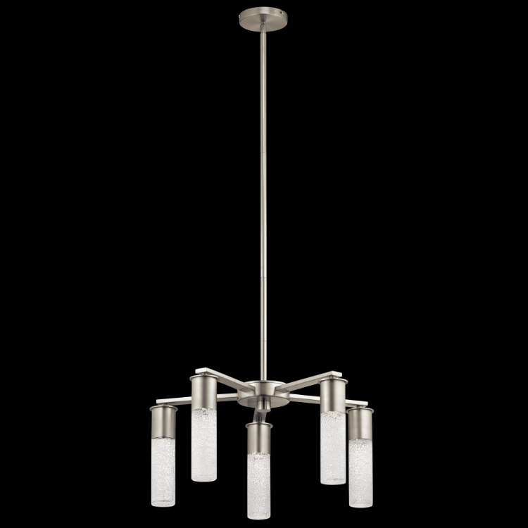 Foto para 35w 1858lm Glacial Glow Ice Glass Brushed Nickel Integrated LED 4 Light Pendant