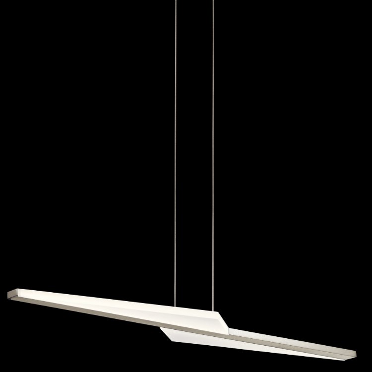 Foto para 23w 1504lm Flash Matte White Acrylic Brushed Nickel Integrated LED Linear Pendant