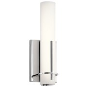 Foto para 21w 1168lm Traverso Etched Opal Glass Chrome Integrated LED SCONCE