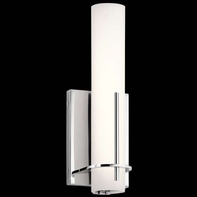 Foto para 21w 1168lm Traverso Etched Opal Glass Chrome Integrated LED SCONCE