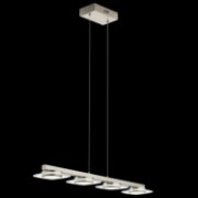 Foto para 8w 1523lm Azenda White Acrylic With Clear Glass Trim Brushed Nickel Integrated LED 4 Light Linear Pendant