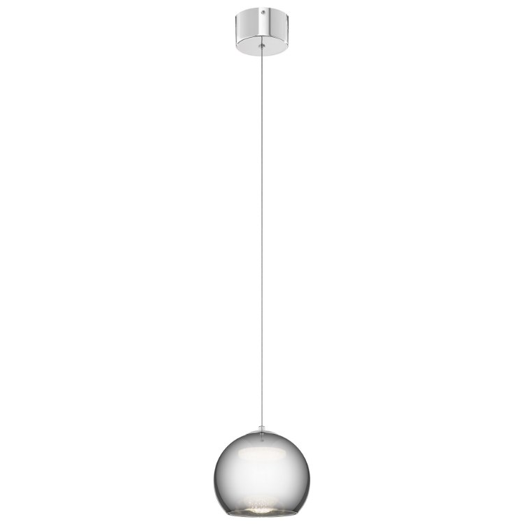 Foto para 5w 282lm Rendo Smoke Solar Control Coated  Glass Shade & Clear Cubic Zirconia Chip Lens Chrome Integrated LED Pendant