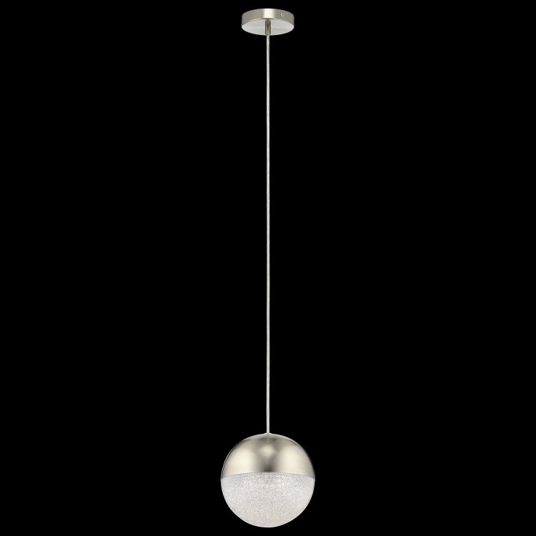 Foto para 17w 850lm Moonlit Clear Cubic Zirconia Chip Brushed Nickel Integrated LED Pendant