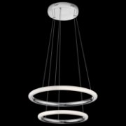 Foto para 80w 2892lm Dosh Etched Acrylic Chrome Integrated LED 2 Ring LED Pendant