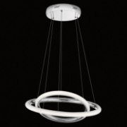 Foto para 80w 2892lm Dosh Etched Acrylic Chrome Integrated LED 2 Ring LED Pendant