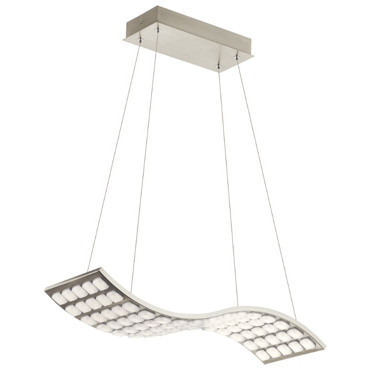 Foto para 39w 2815lm Cubic Wave White Brushed Nickel Integrated LED Pendant